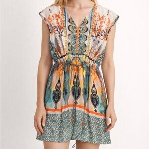 Colorful Printed Mini Dress